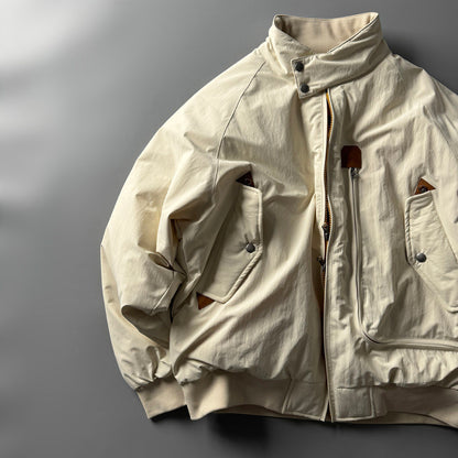 90% Duck Down Harrington Stand-Collar Jacket – Japanese Retro Thickened Unisex
