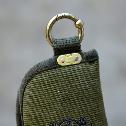 Vintage Canvas Key Pouch – Brass Hardware Artisan Gift – Japanese vintage | yamalin clothes | Yamalinclothes