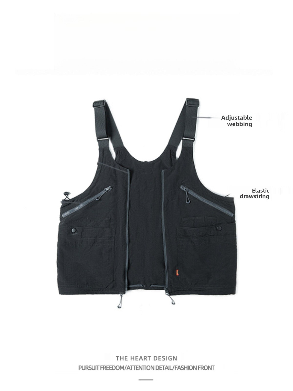 Unisex American Retro Multi-Pocket Vest – Functional Workwear with Convertible Backpack Design