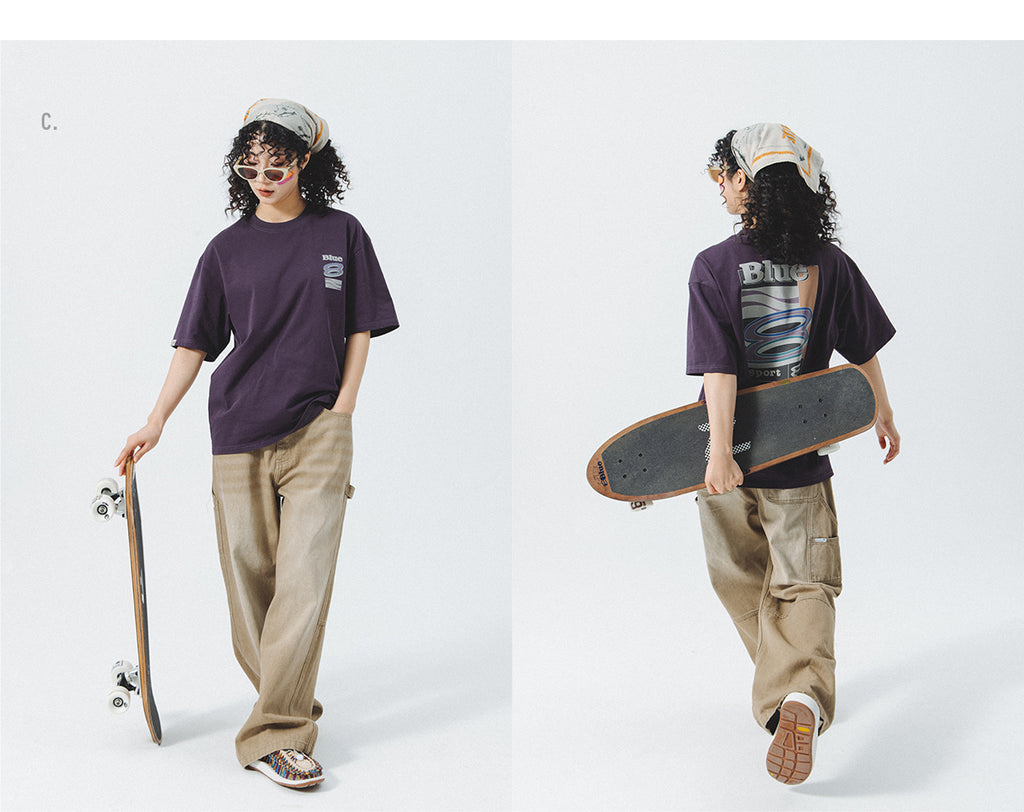 Lanqi Summer New Trend American Retro Heavy Cool T-Shirt Couple Short Sleeve Men