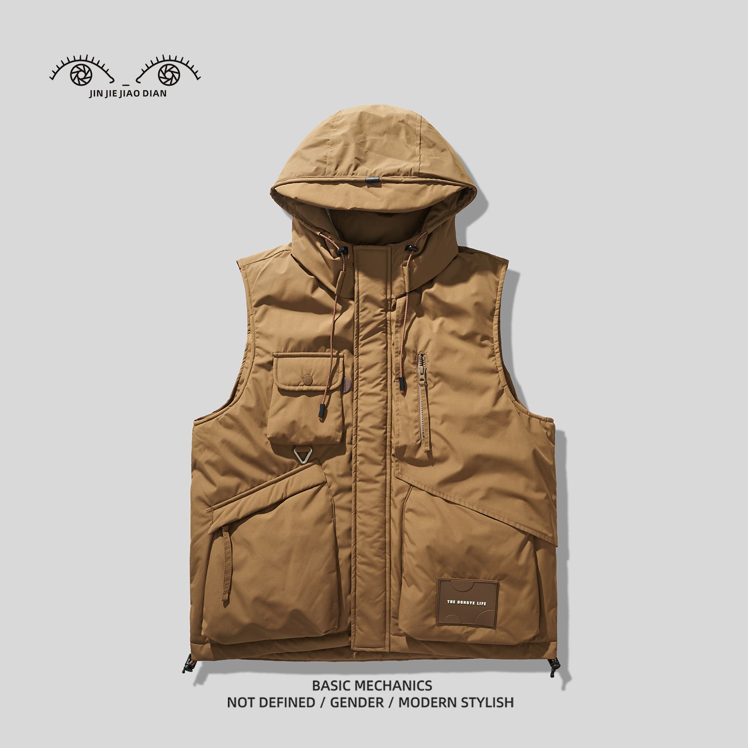 Mountain-Style Caramel 90% Duck-Down Vest – Warm Workwear Insulated (Unisex)