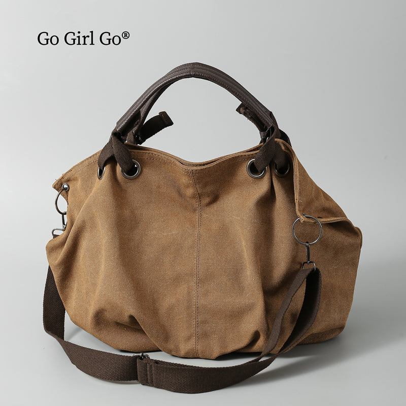 2025 New American Style Workwear Retro Commuter Large Bag Crossbody Canvas Tote Bag Melard Color Series Tote Bag