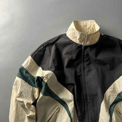 80s Retro Color-Block Mountain Jacket - Stand Collar Outdoor Coat