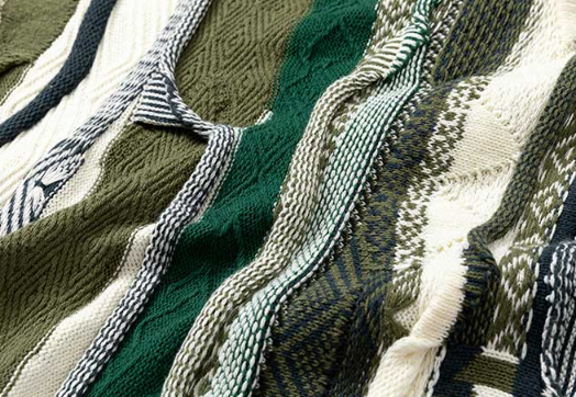 Medria Unisex Retro Bitter Melon Stripe Sweater - Loose Lazy Casual Knitwear