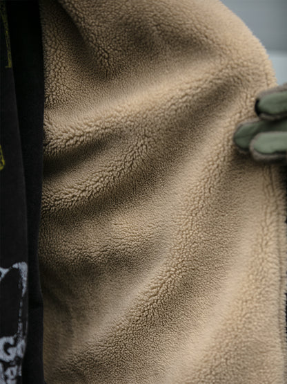 Men's Japanese Retro Lamb Wool Jacket - Thickened Stand Collar Couple Cotton Coat