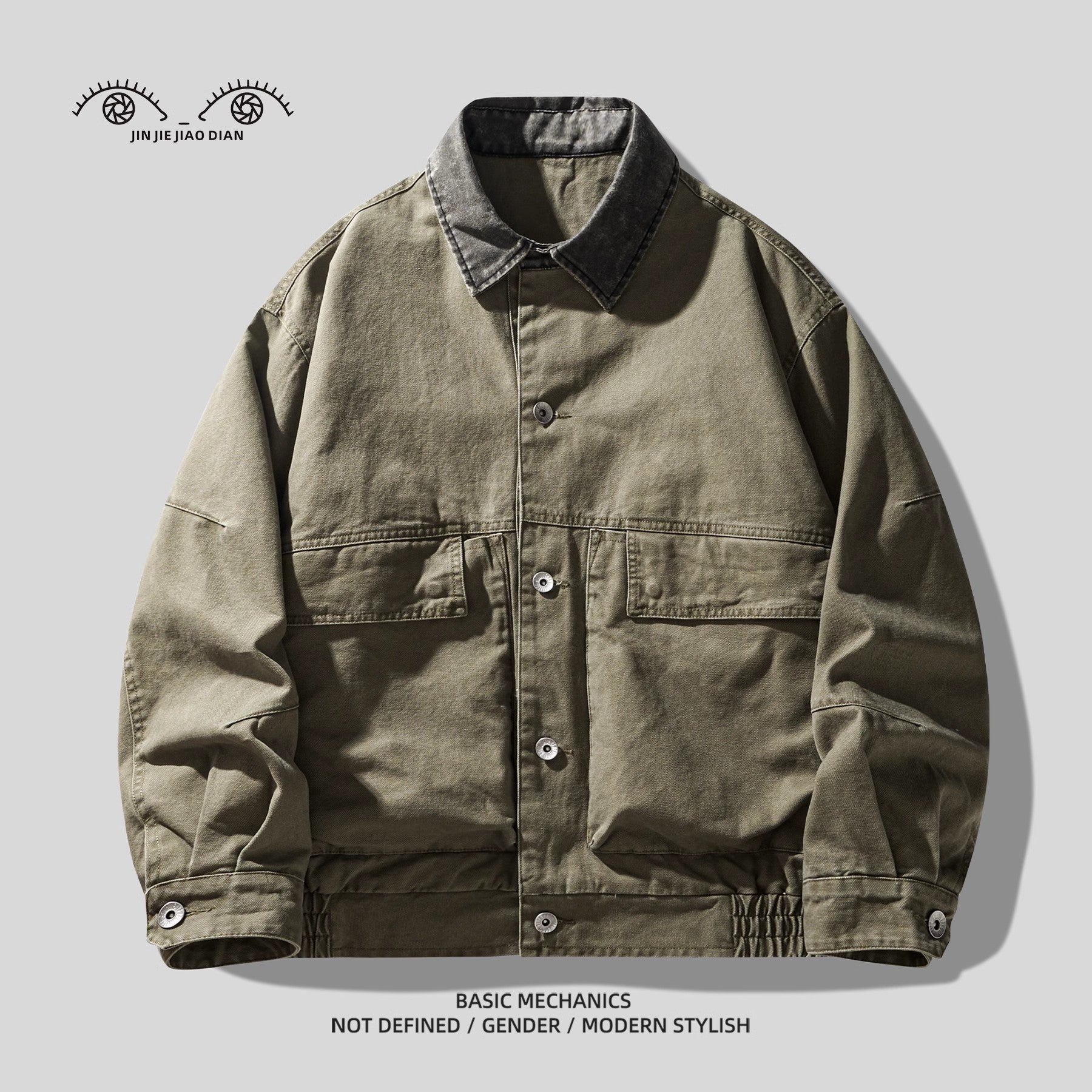 High Street Retro Washed Lamb Wool Denim Jacket – Thickened Warm Winter Cotton Coat for Men