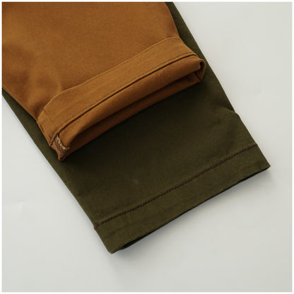 Color-Block Mid-Length Trench Coat – Japanese Retro V-Neck Single-Breasted Jacket