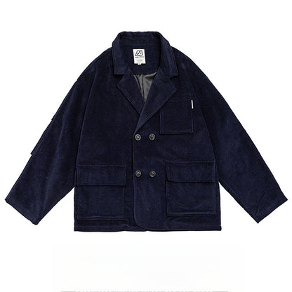 Hold Color American City Boy Corduroy Suit - Multi-Pocket Blazer (Unisex)