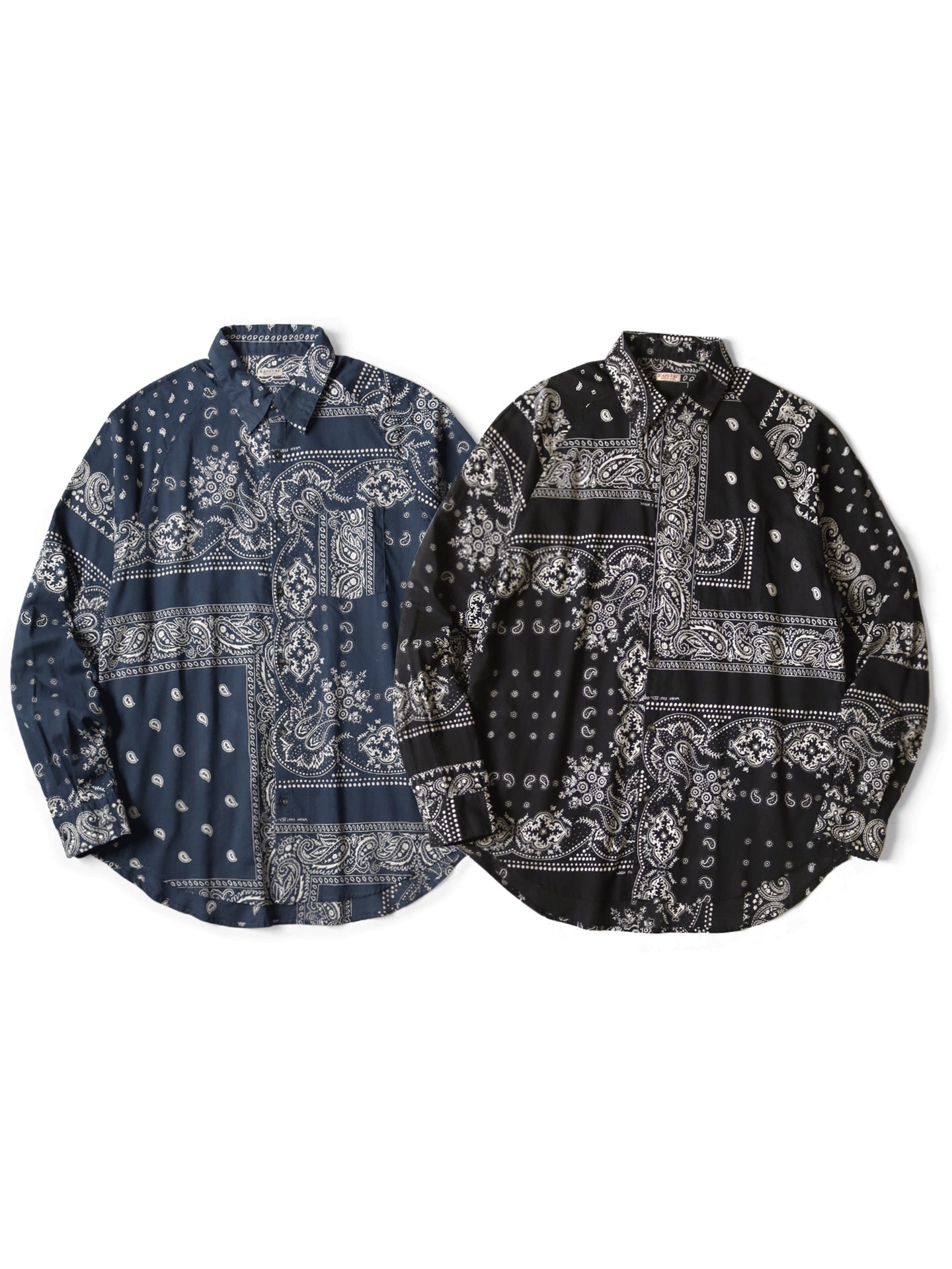 Japanese Style Casual Paisley Breathable Lightweight Turn-Down Collar Loose Long Sleeve Shirt