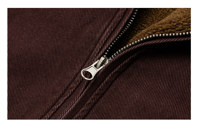 Japanese Retro Melad Stand Collar Lamb Wool Cotton Jacket for Men Winter Trendy Loose Couple Thickened Warm Cotton Coat Trendy