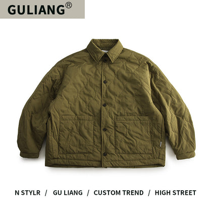 japanese Minimalist Quilted Cotton Jacket - Lightweight Couple Coat