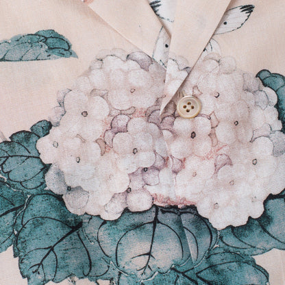 Retro Cuban-Collar Hawaiian Print Short-Sleeve Shirt – Cotton Poplin (Unisex)