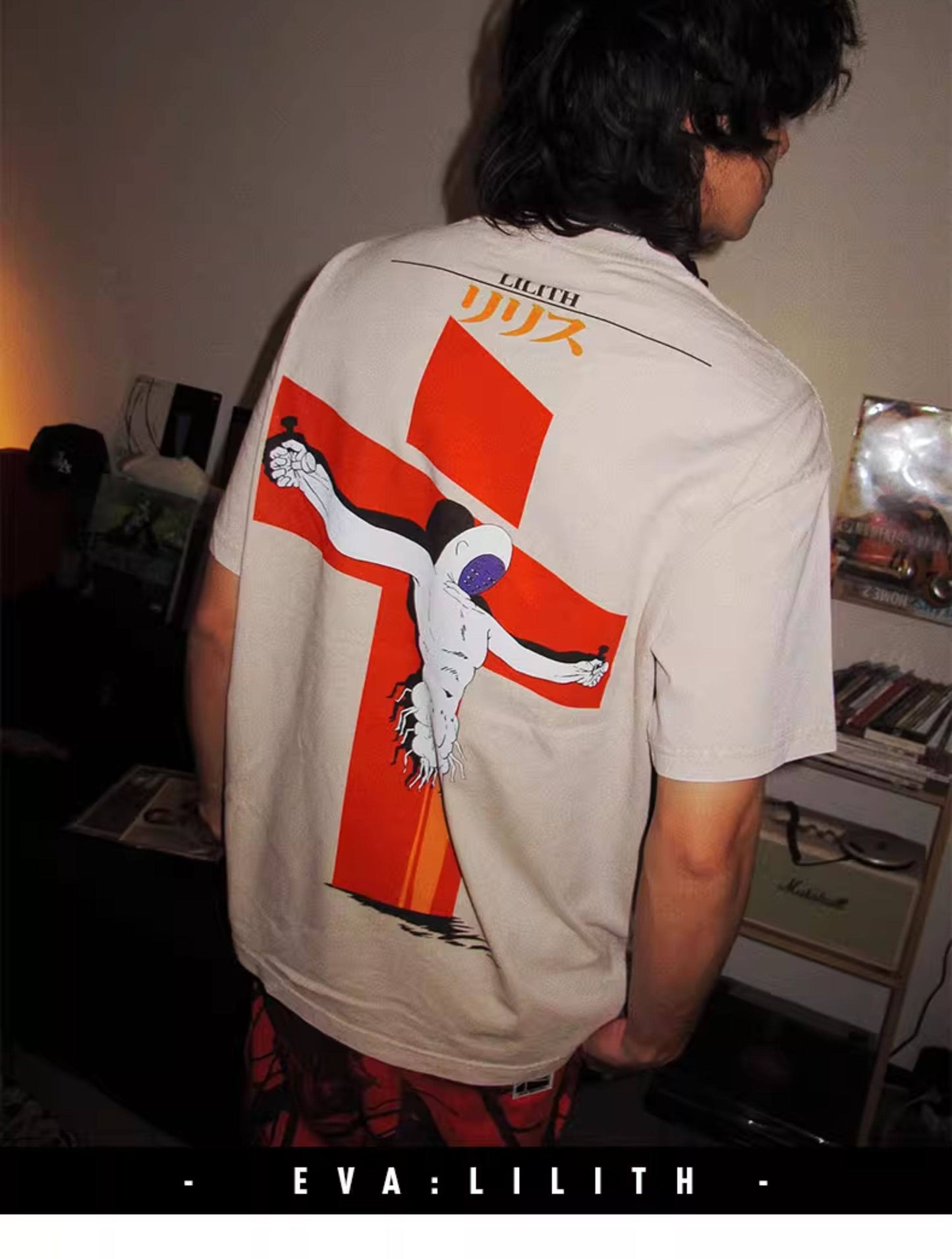 Evangelion Lilith T-Shirt - Washed Vintage Anime Cotton Tee (Unisex)