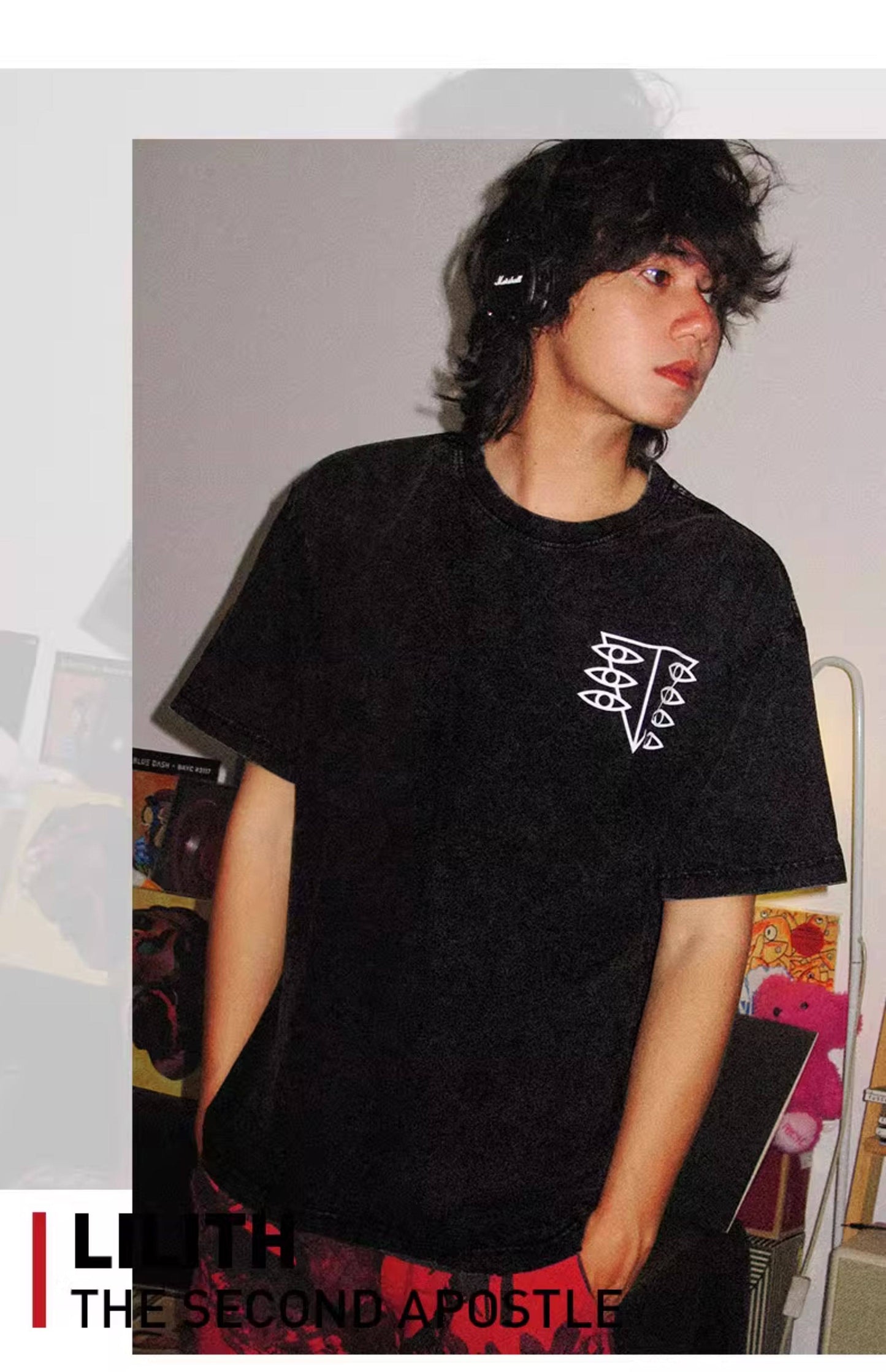 Evangelion Lilith T-Shirt - Washed Vintage Anime Cotton Tee (Unisex)