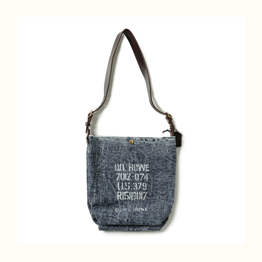 Pure Copper Hardware Imported Vegetable-Tanned Leather Hobo Bag with Denim Large Capacity Casual Bucket Bag Crossbody Bag