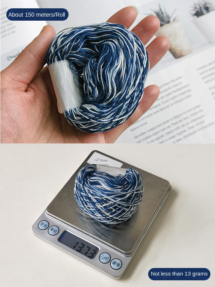 Plant Dyed Pure Cotton Embroidery Thread Handmade Tie-Dye Multicolor Patchwork Seed Bead Braided Bracelet