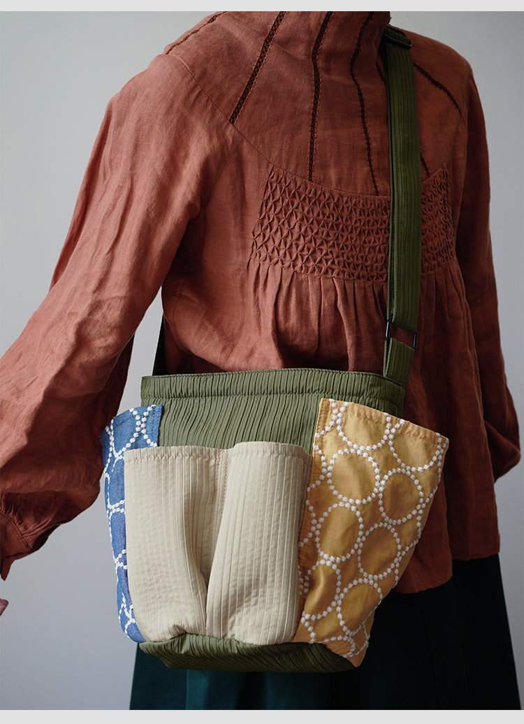 Original Patchwork Large Capacity Crossbody Bag Retro New Chinese Style Embroidered Tote Bag for Women