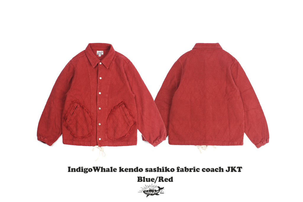 Custom Woven Kendo Sashiko Fabric Patchwork Frayed Pocket Washed Heavy Loose Coach Jacket