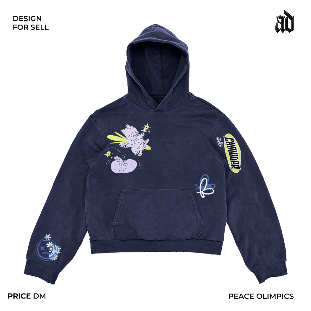 Heavyweight American Vintage Creative Hoodie – Trendy Loose Fit Streetwear for Men