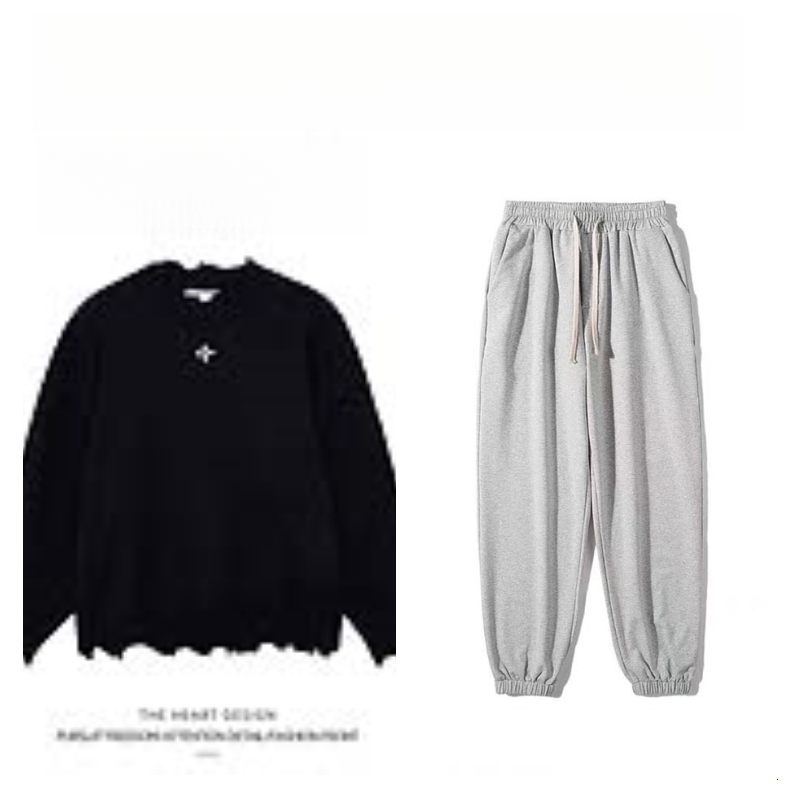 Men's Retro Cross Embroidered Distressed Knit Sweater – High Street American Style Casual Winter Pullover Jacket