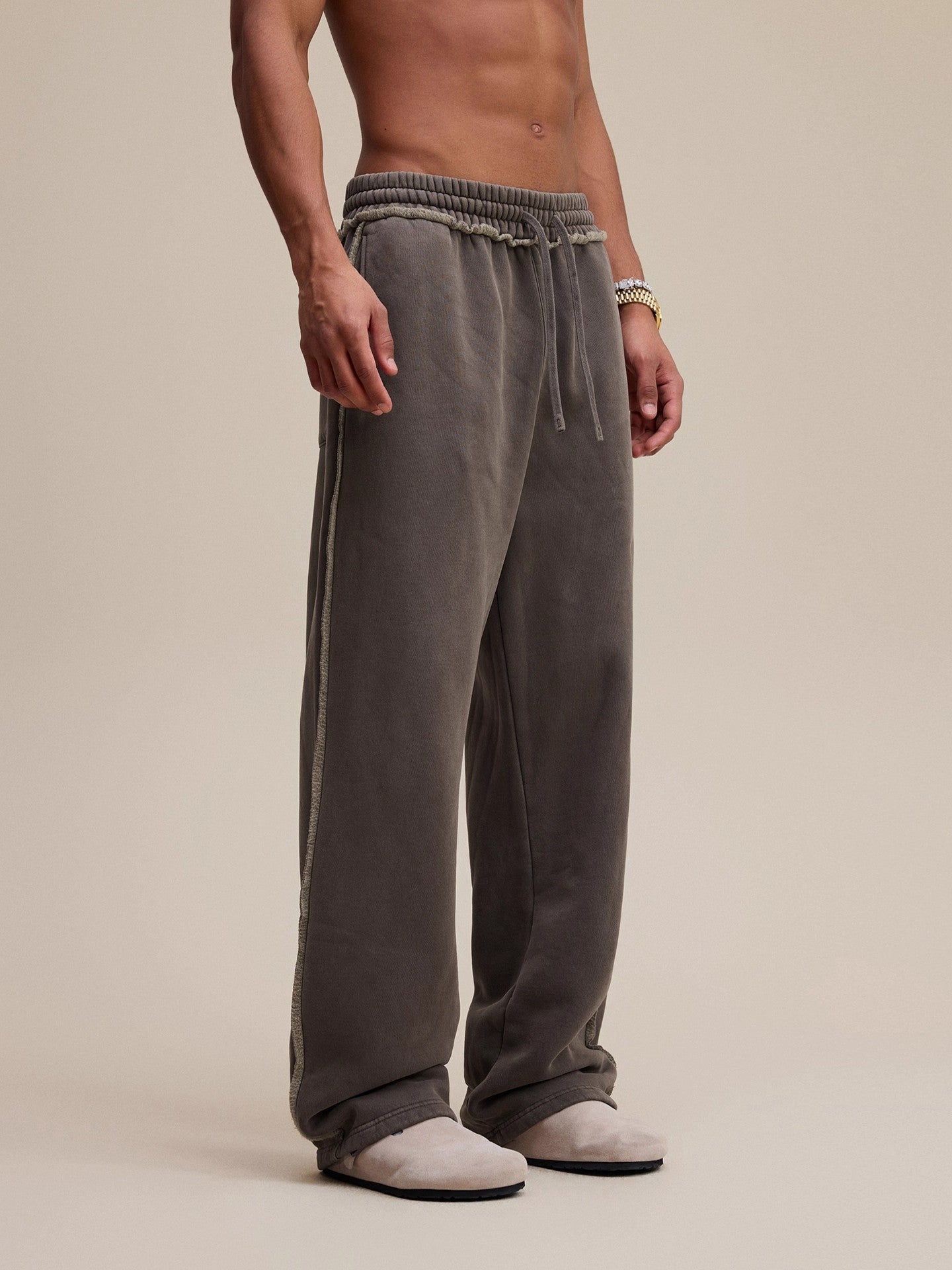 Heavyweight Fleece Washed Straight Sweatpants – Loose Casual American Style