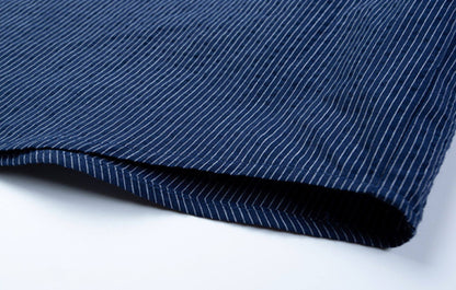 Cotton Pinstripe Shirt – Washed Navy & Relaxed Fit | Yamalinclothes