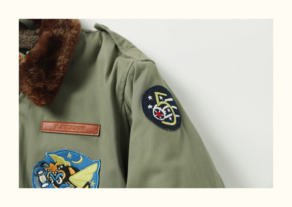 Cotton Shell with Wool-Liner, American-Style Pilot Jacket (Unisex)