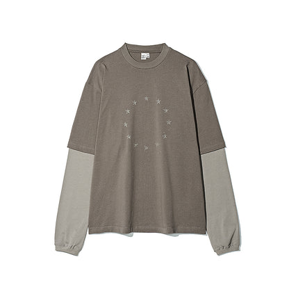 Vintage Two-Piece Look Striped Long Sleeve T-Shirt – Washed Cotton (Men)