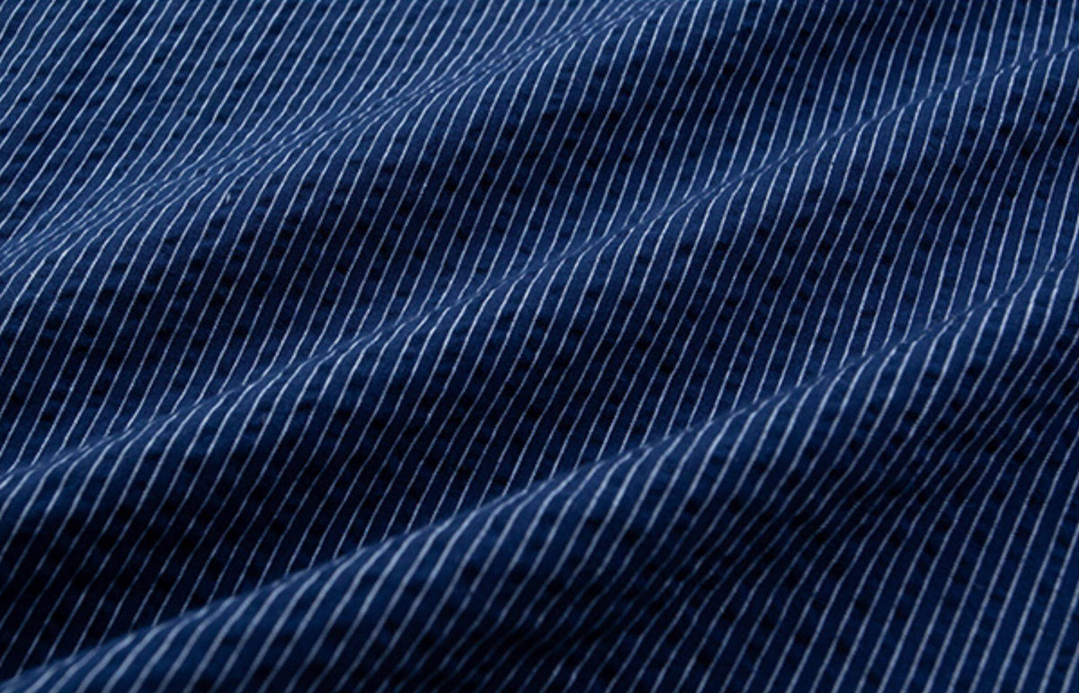 Cotton Pinstripe Shirt – Washed Navy & Relaxed Fit | Yamalinclothes