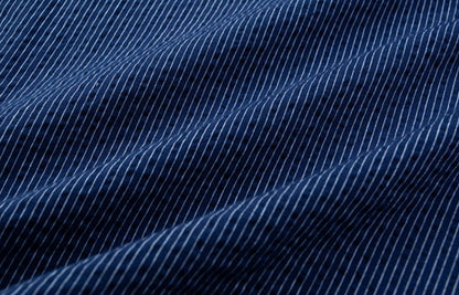 Cotton Pinstripe Shirt – Washed Navy & Relaxed Fit | Yamalinclothes