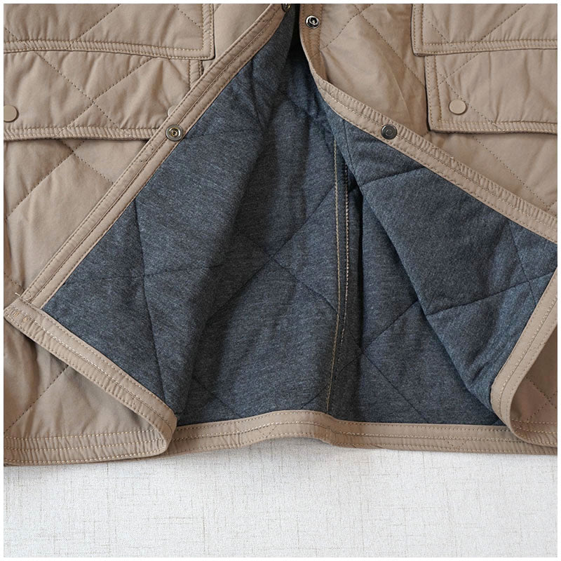 Warm Mid-Length Hooded Quilted Cotton Jacket – Loose, Retro Japanese Outerwear for Women
