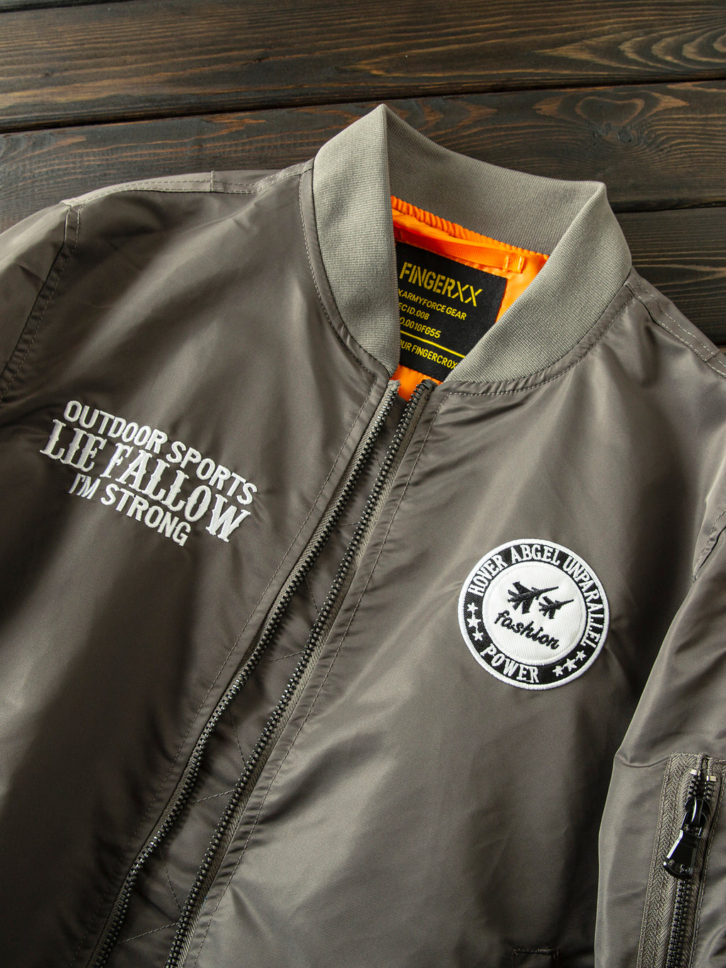 Men’s Heavy Embroidery Baseball-Collar Flight Jacket – Rugged Retro Casual for Fall