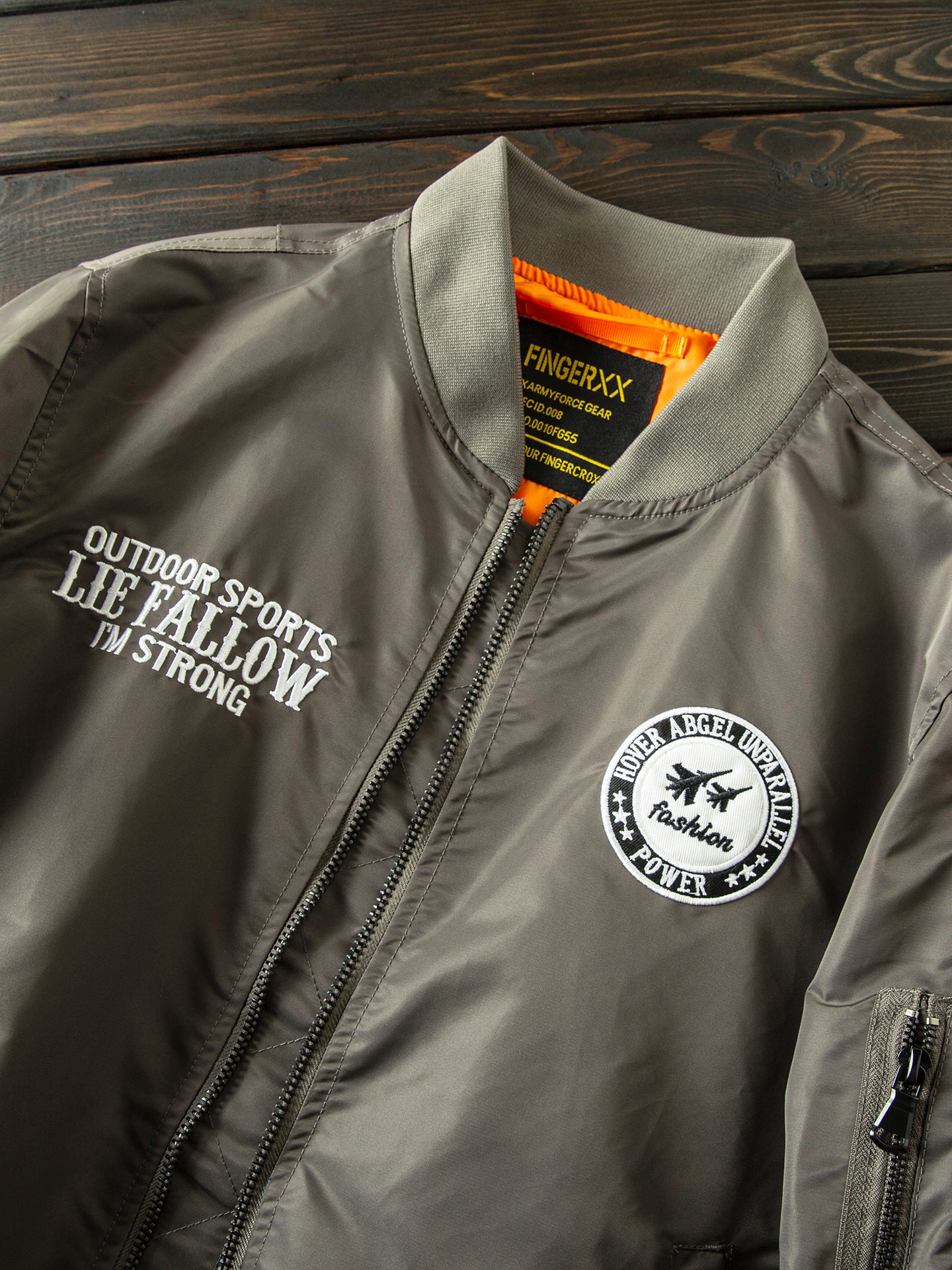 Men’s Heavy Embroidery Baseball-Collar Flight Jacket – Rugged Retro Casual for Fall