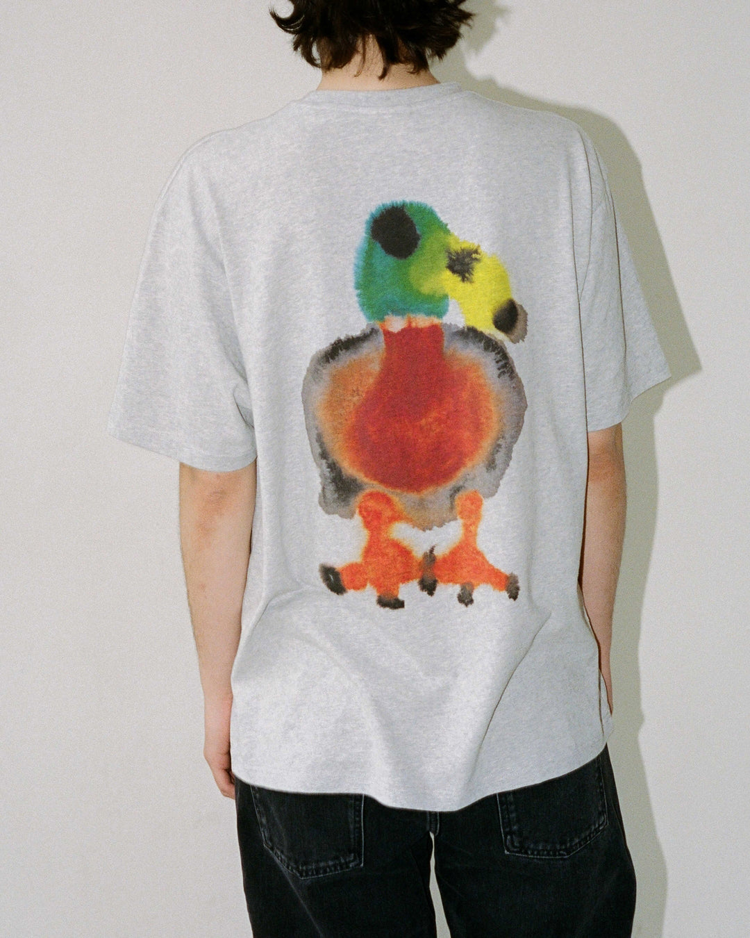 Heavyweight 260G! Artistic Graffiti Little Duck Oversized Short Sleeve T-Shirt for Art Students