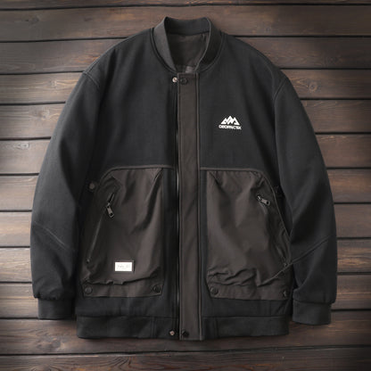 Men's Plus Size Autumn Winter Warm Cotton Jacket - European American Export Thickened Baseball Collar Outerwear