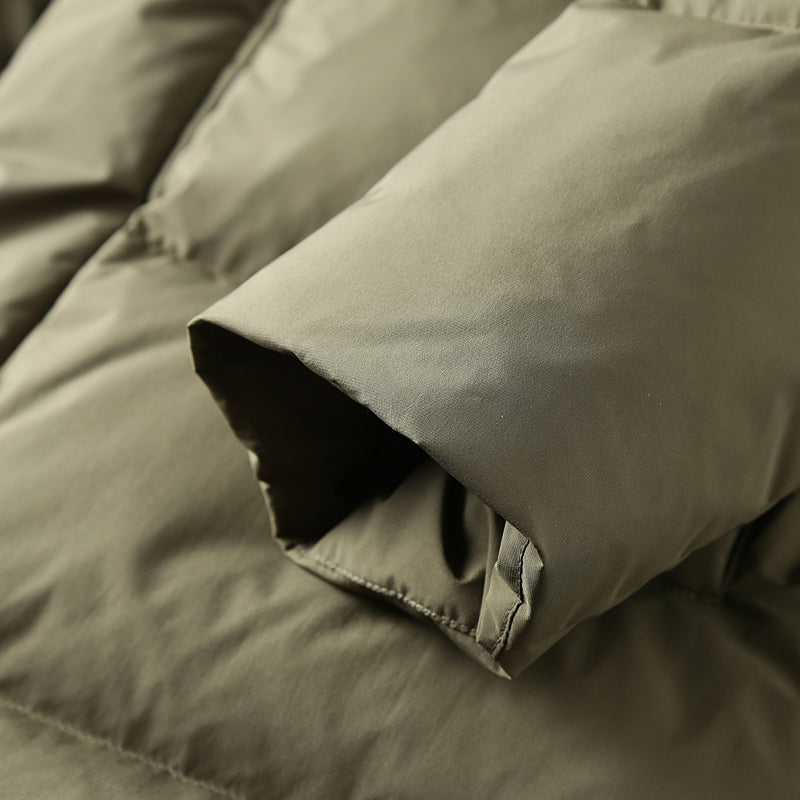 Men's Plus Size 800 Fill Power Mid-Length Down Jacket - Euro-American Style Hooded Thickened Cold-Resistant Warm Coat