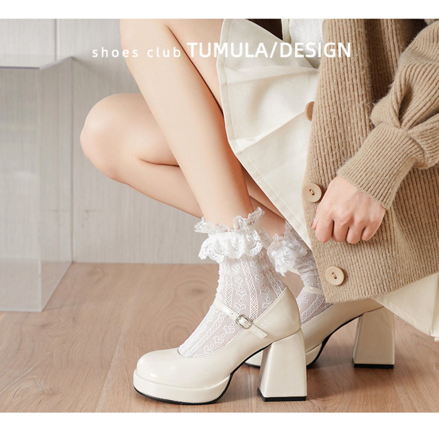 Women's French Style Mary Jane Wedding Shoes - Waterproof Platform Chunky Heel Elegant Bridesmaid Shoes