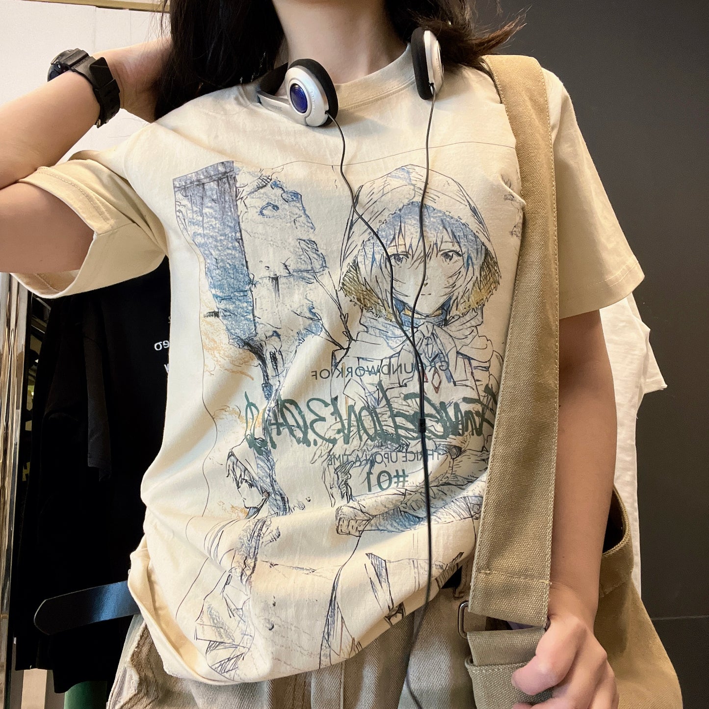 260G Heavyweight! Graffiti Creative Versatile Short Sleeve T-Shirt High-End Feel Unisex Loose Fit