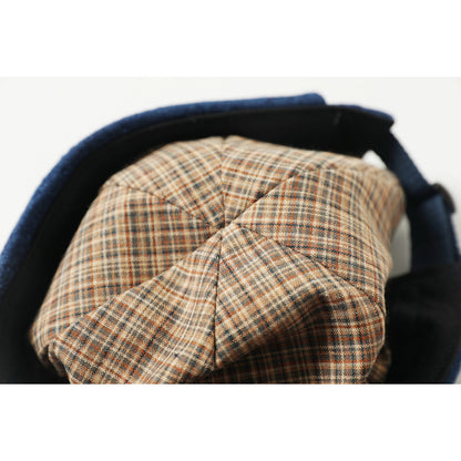Nissan Sashiko Fabric Sashiko Embroidery Beanie Unisex Hat Blue Cotton Adjustable All-Season Landlord Hat – Japanese vintage | yamalin clothes | Yamalinclothes
