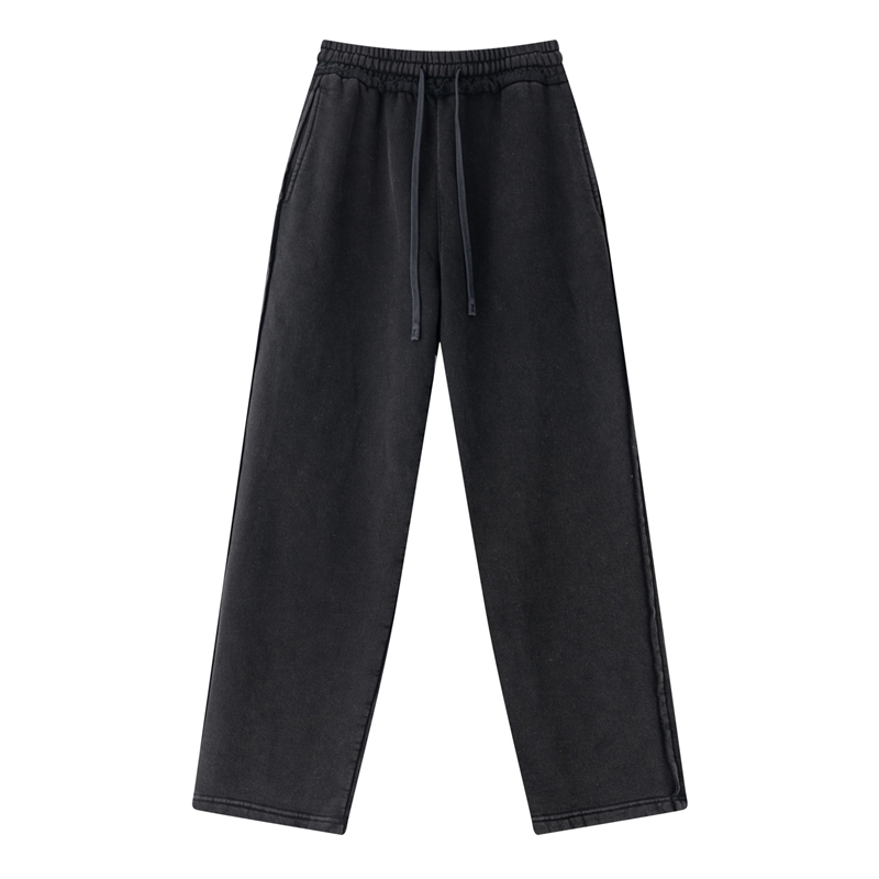 Heavyweight Fleece Washed Straight Sweatpants – Loose Casual American Style