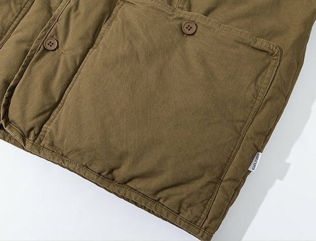 Retro Workwear Cotton Padded Jacket - Turn-Down Collar Winter Coat (Men)