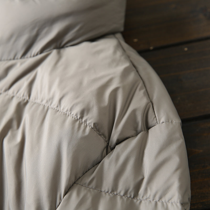 Men's Plus Size Lightweight High-Fluffy Down Jacket - Winter Stand Collar Warm Export Overstock Coat