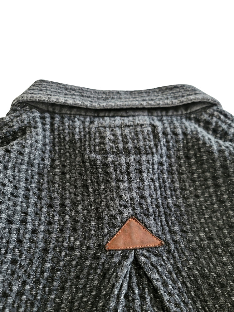 Washed Black Tie-Dye Oversized Shirt Jacket Loose Casual Khaki Vintage