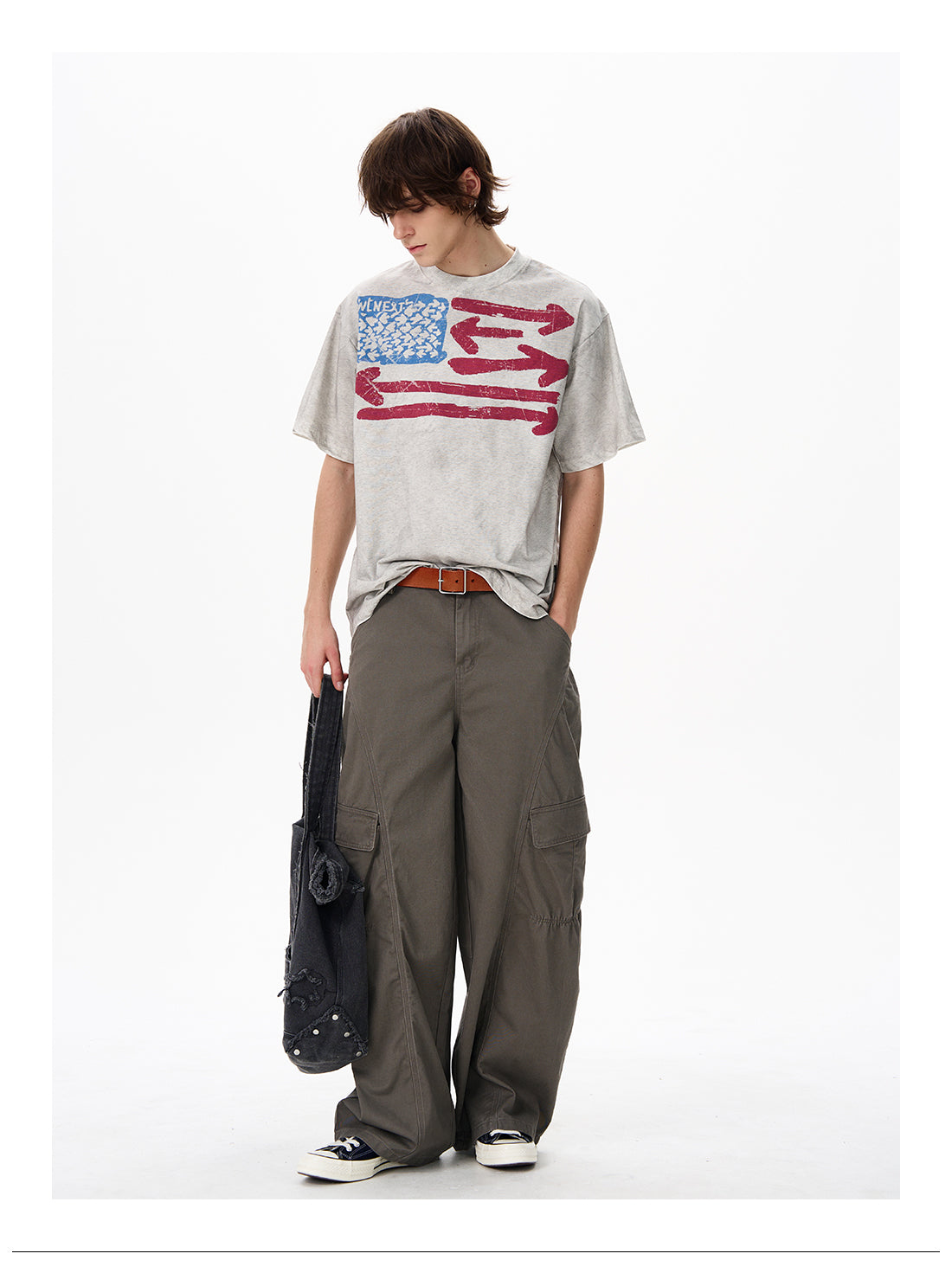 American Retro Dirty Short Sleeve T-Shirt for Men Ins Trendy Brand Fashion Cool Niche Top Couple Tee