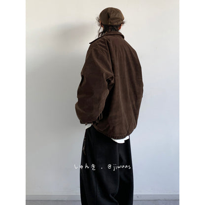 Melad Retro Suede Down Jacket - Japanese Style Casual Coat (Unisex)