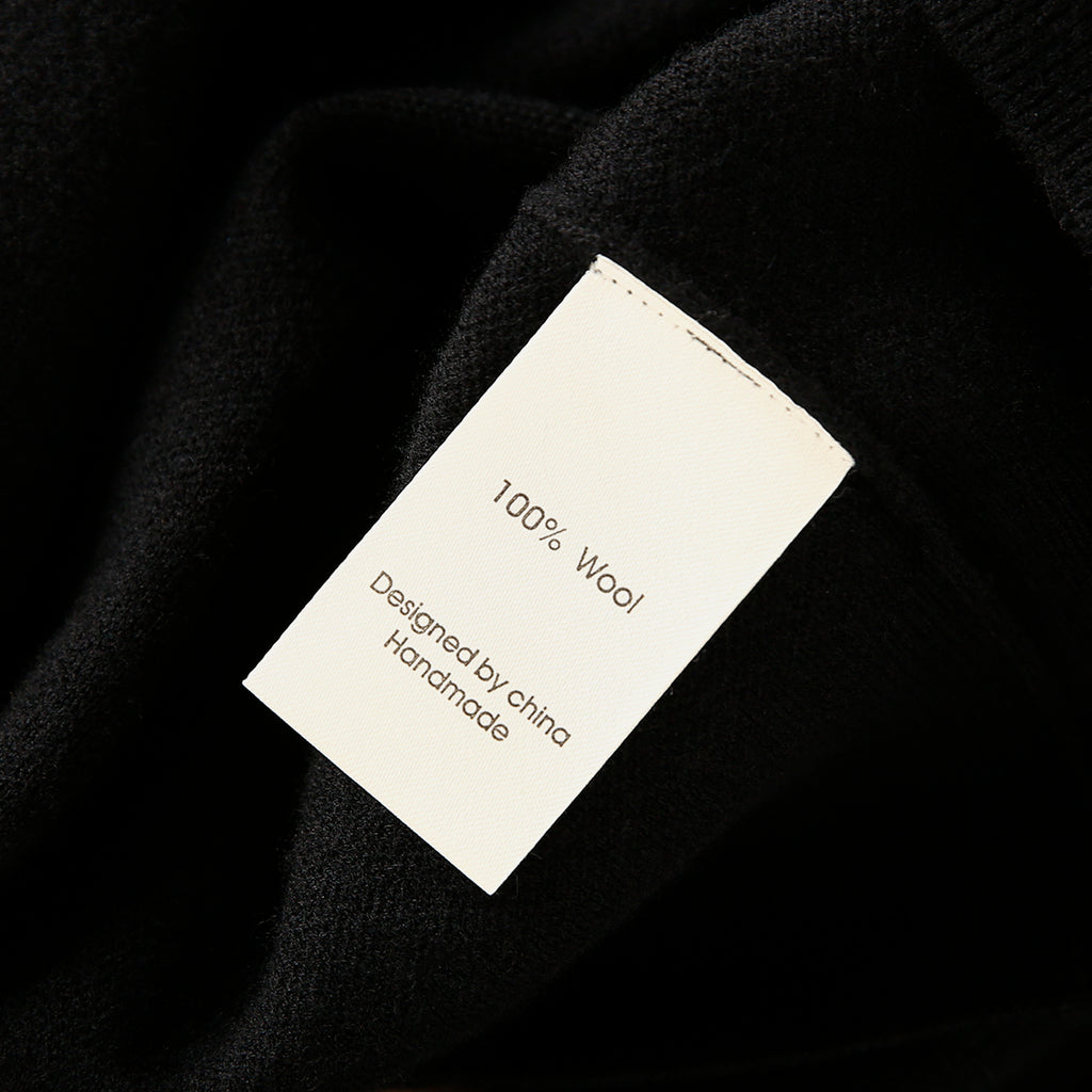 Italian Superfine Golden Wool Stand-Collar Knit – Heavyweight Cardigan Jacket for Autumn/Winter