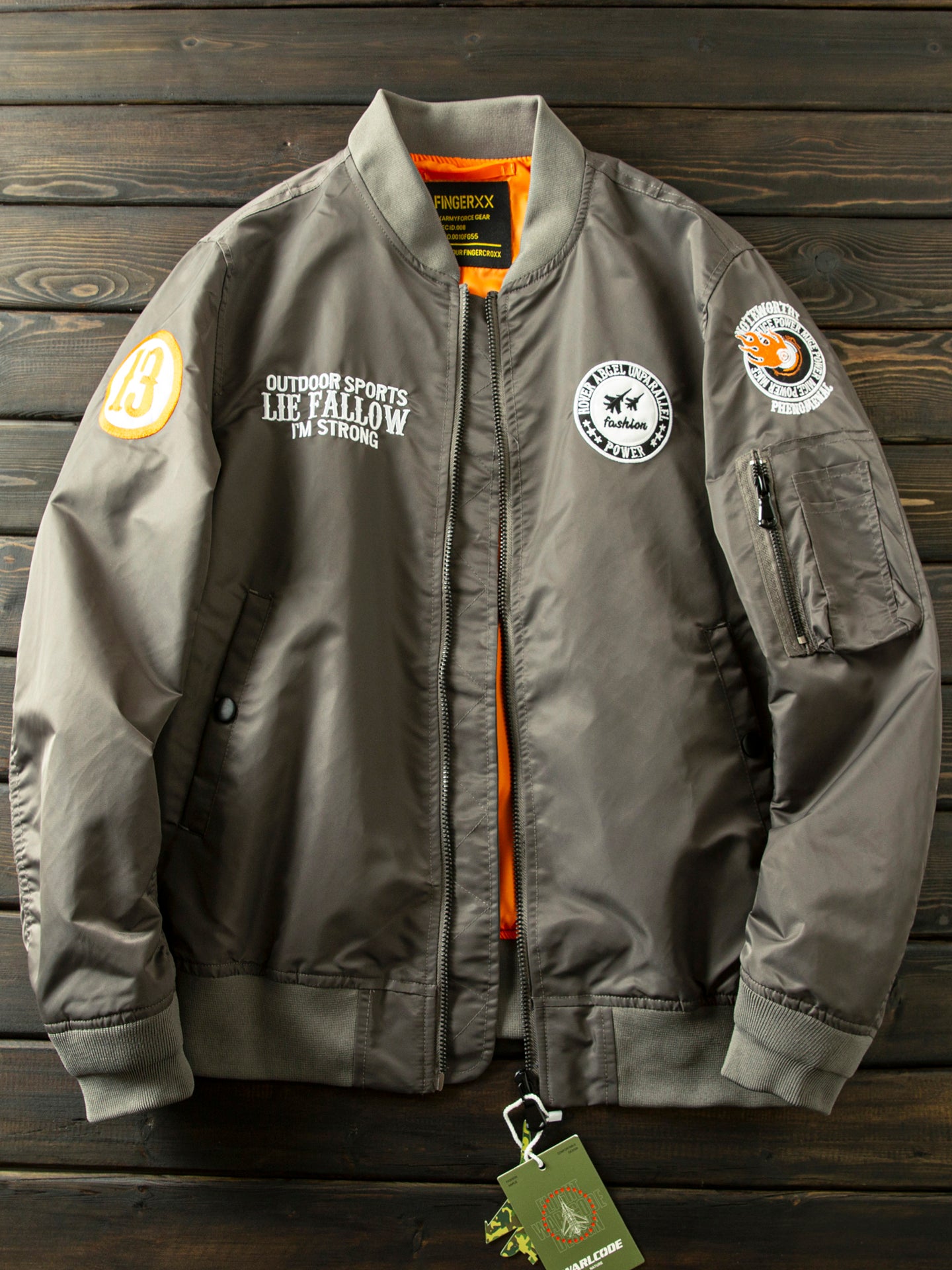 Men’s Heavy Embroidery Baseball-Collar Flight Jacket – Rugged Retro Casual for Fall