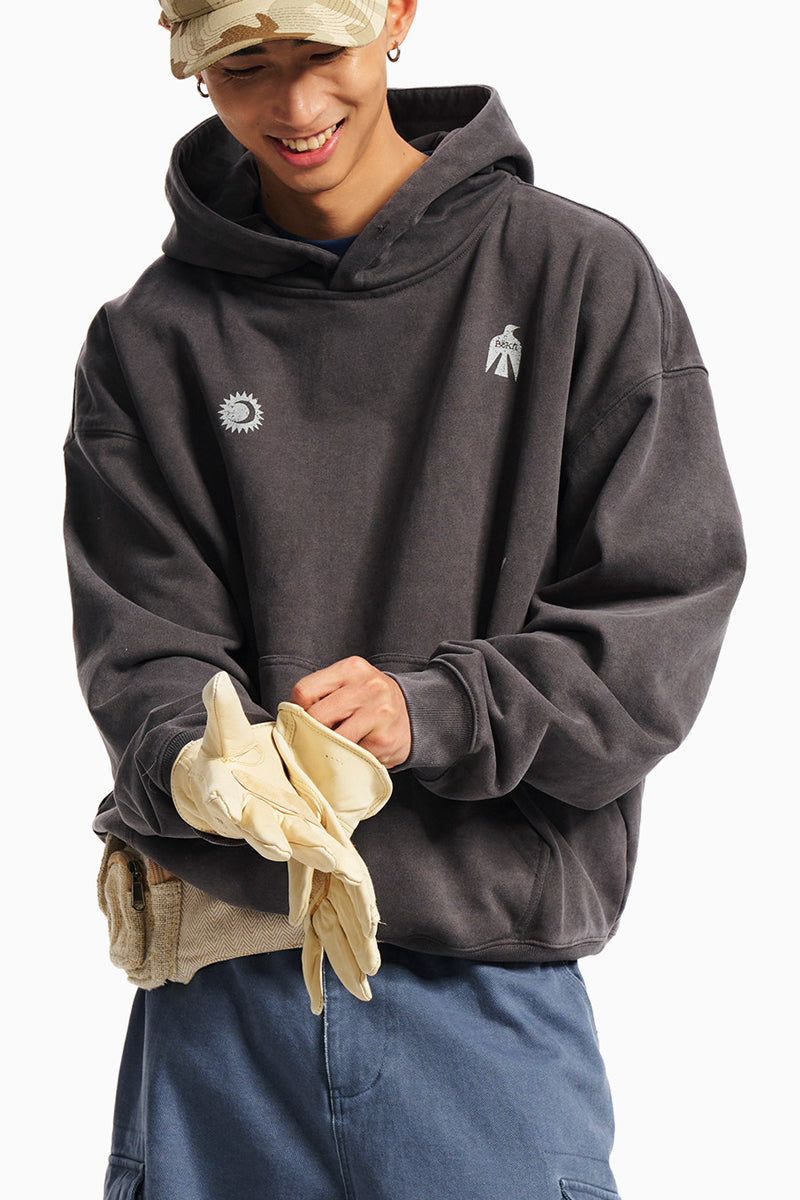 Graphic Hoodie – Washed Finish & Symbol Prints | Yamalinclothes
