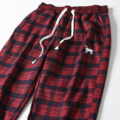 Japanese style retro plaid casual pants, spring/summer thin plaid straight leg tapered harem pants/sports pants – Japanese vintage | yamalin clothes | Yamalinclothes
