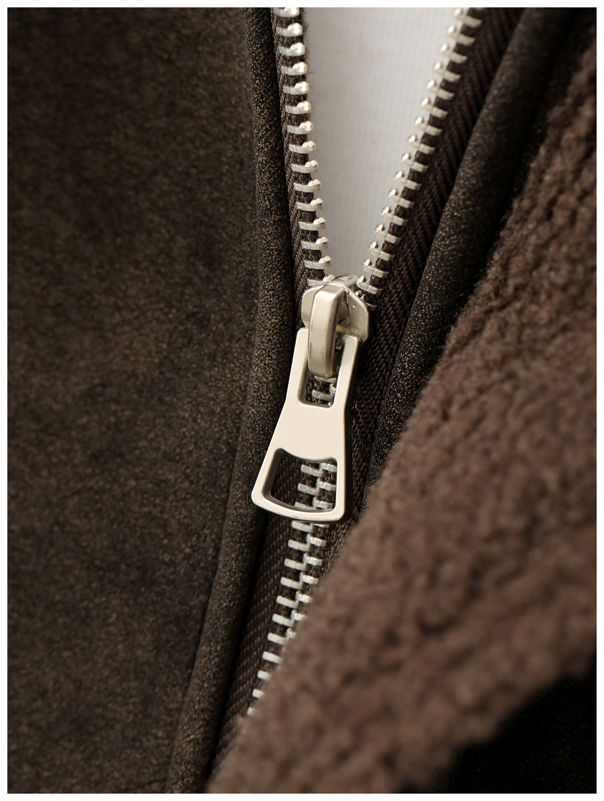 Faux Leather Jacket – Aged Finish & Fleece Collar